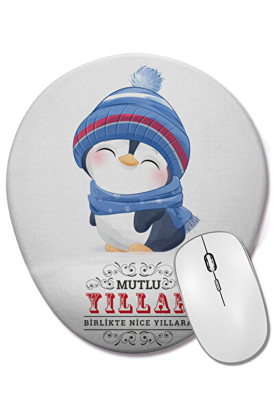 BASKI DÜNYASI Cadou de Anul Nou Concept de Anul Nou Fericit 02 Mouse Pad oval...