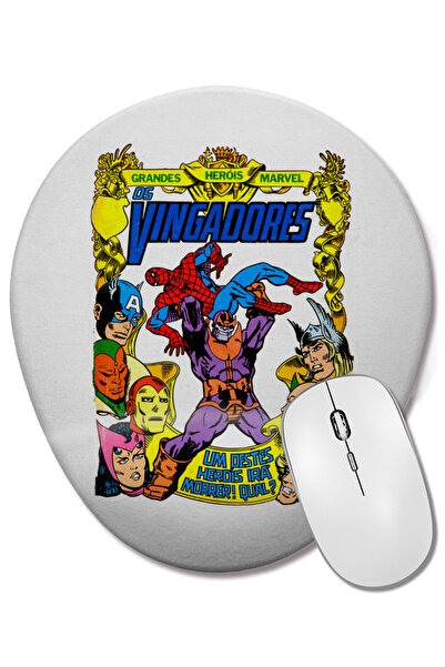 BASKI DÜNYASI THANOS VENCE GUERRA INFINITA VINGADORES Mouse Pad oval cu supor...