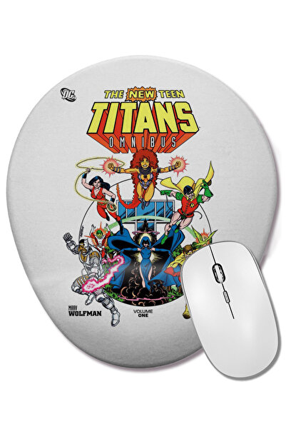 BASKI DÜNYASI Mouse Pad oval Teen Titans cu suport pentru încheietura mâinii