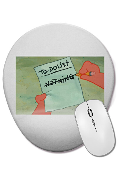 BASKI DÜNYASI Patrick SpongeBob To Do List Mouse Pad oval cu suport pentru în...