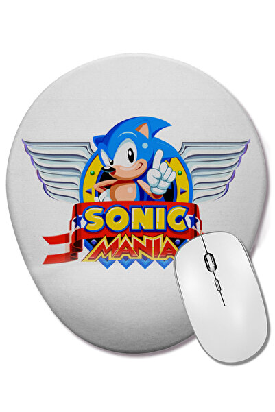 BASKI DÜNYASI Mouse Pad oval Sonic Mania cu suport pentru încheietura mâinii