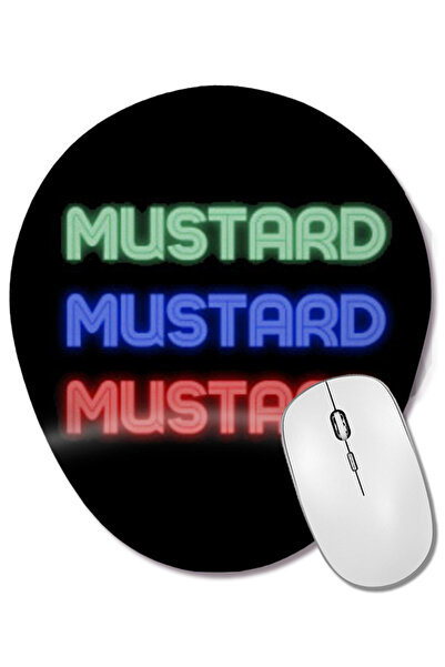 BASKI DÜNYASI Mouse Pad oval Mustard Music cu suport pentru încheietura mâinii