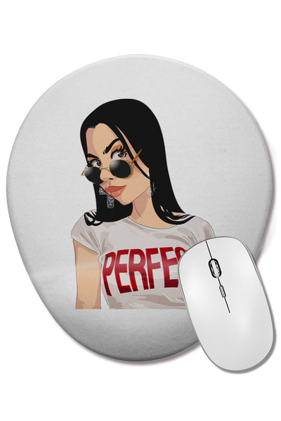 BASKI DÜNYASI Mouse Pad oval Perfect Girlfriend cu suport pentru încheietura ...