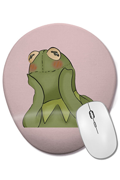 BASKI DÜNYASI Mouse Pad oval Kermit The Frog cu suport pentru încheietura mâinii