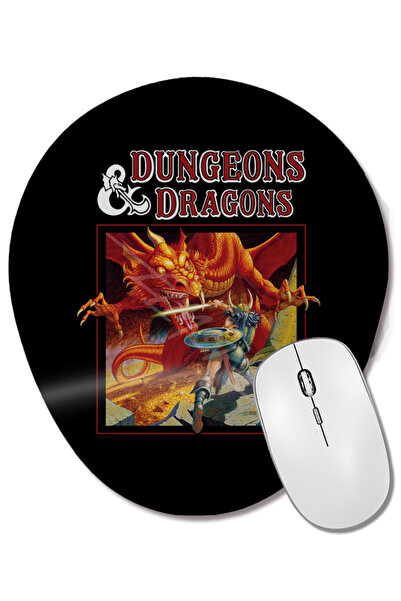 BASKI DÜNYASI Dungeons And Dragons Dragon Slayer Mouse Pad oval cu suport pen...