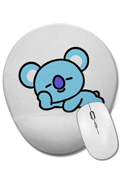 BASKI DÜNYASI Mouse Pad oval Bts Bt21 Koya cu suport pentru încheietura mâinii