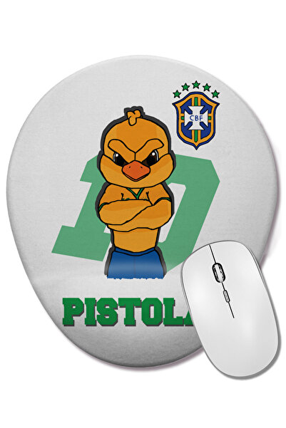 BASKI DÜNYASI Mouse Pad oval Canarinho Pistola cu suport pentru încheietura m...