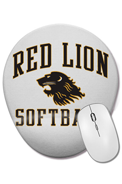 BASKI DÜNYASI Red Lion Softball Mouse Pad oval cu suport pentru încheietura m...