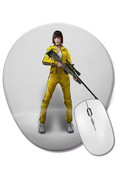 BASKI DÜNYASI Mouse Pad oval pentru femei, cu suport pentru încheietura mâinii, Battlegrounds PlayerUnknown's Battlegrounds Garena Pubg