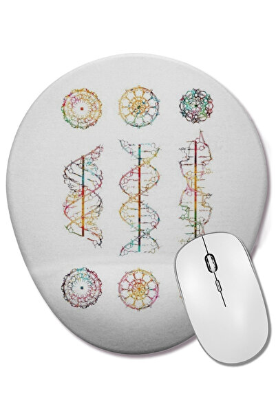 BASKI DÜNYASI Mouse Pad oval A-b- și Z-dna cu suport pentru încheietura mâinii