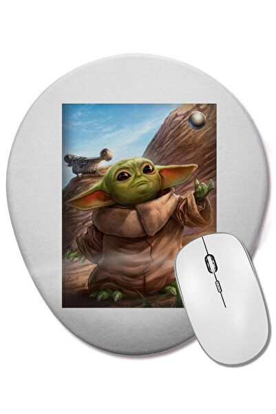 BASKI DÜNYASI Baby Yoda Star Wars 01 Οβάλ ποντίκι με υποστήριξη καρπού