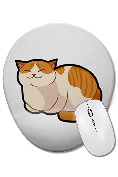 BASKI DÜNYASI Mouse Pad oval cu suport pentru încheietura mâinii Cute Ginger ...