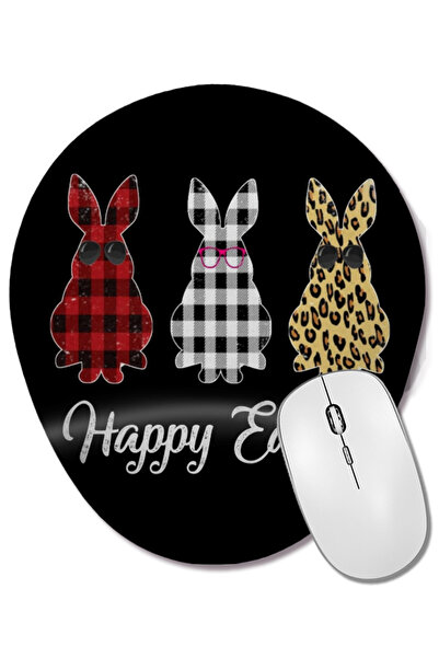 BASKI DÜNYASI Happy Easter 02 Οβάλ ποντίκι με υποστήριξη καρπού