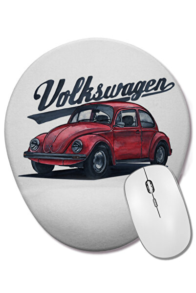 BASKI DÜNYASI Volkswagen Old Beetle овална подложка за мишка с опора за китката