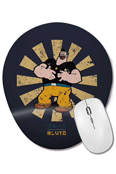 BASKI DÜNYASI Mouse Pad oval Bluto Retro japonez Popeye cu suport pentru înch...