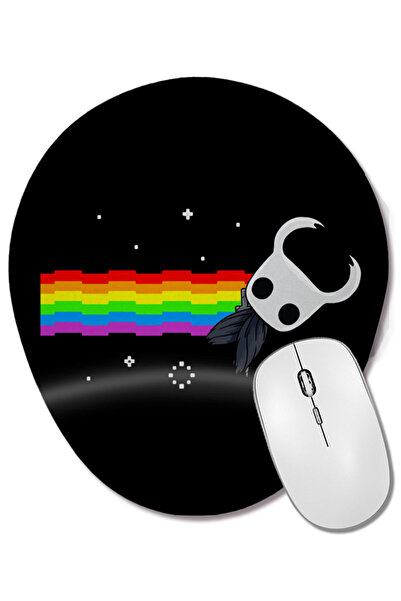 BASKI DÜNYASI Mouse Pad oval Hollow Knight Nyan Cat cu suport pentru încheiet...