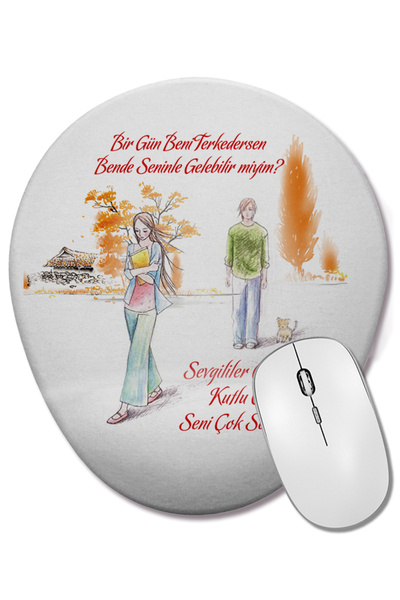 BASKI DÜNYASI Δώρο για την Ημέρα του Αγίου Βαλεντίνου 023 Οβάλ ποντίκι με υπο...