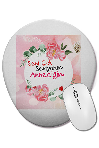 BASKI DÜNYASI Cadou pentru Ziua Mamei 048 Mouse Pad oval cu suport pentru înc...