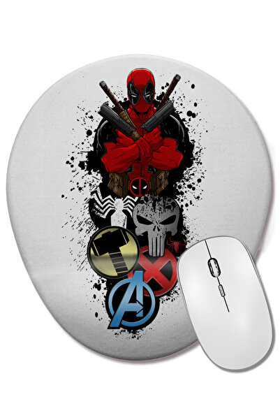 BASKI DÜNYASI Deadpool 05 Mouse Pad oval cu suport pentru încheietura mâinii