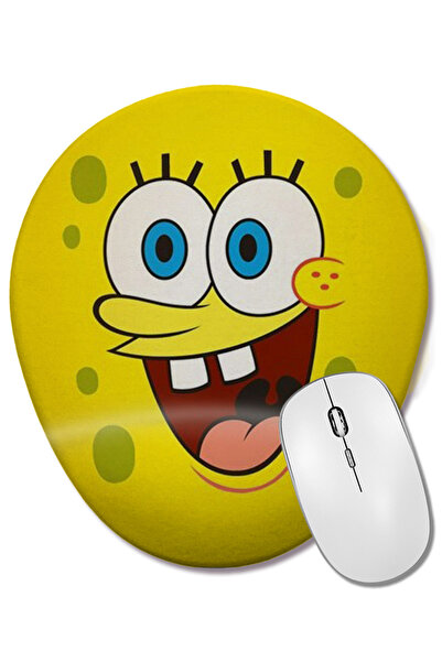BASKI DÜNYASI Sünger Bob Sponge Bob 015 Bilek Destekli Oval Mouse Pad