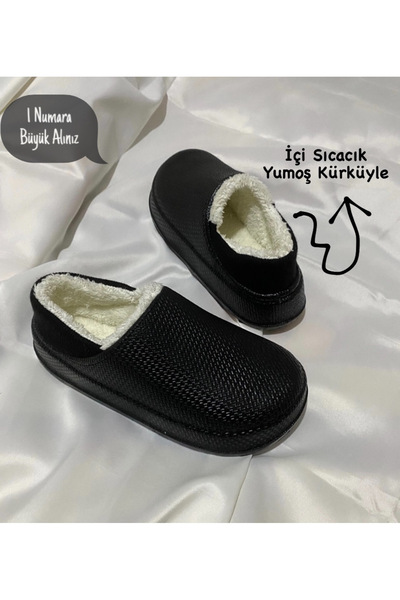 Modaqueen Unisex Rahat Yumuşak İçi Kürklü Ev Terliği Misafir Terliği Çeyiz Bo...
