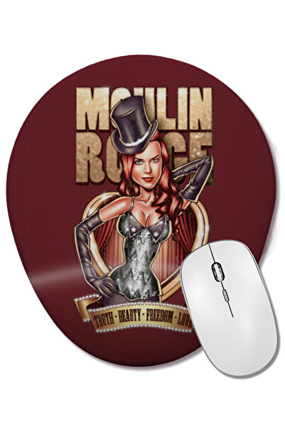 BASKI DÜNYASI Moulin Rouge Satine Oval Mouse Pad with Wrist Support