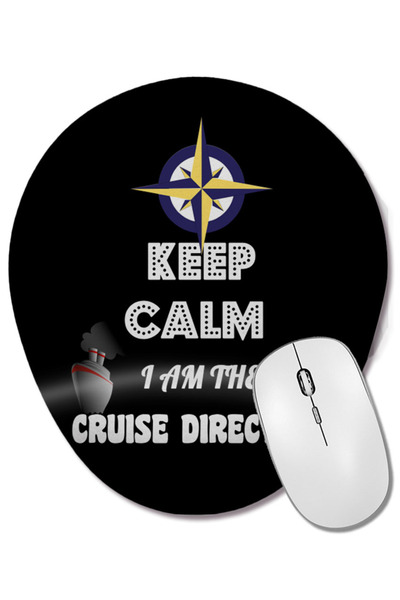 BASKI DÜNYASI Забавен Keep Calm, I Am The Cruise Director Boating Bilek Deste...