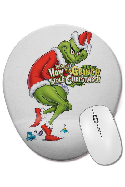 BASKI DÜNYASI Mouse Pad oval cu suport pentru încheietura mâinii Grinch
