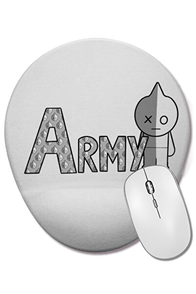BASKI DÜNYASI Bts întâlneste Bt21 Army Mouse Pad oval cu suport pentru închei...