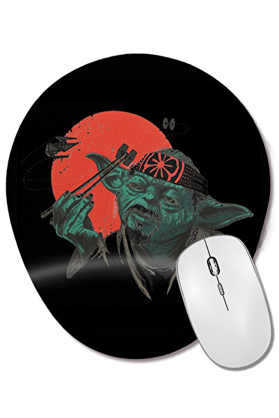 BASKI DÜNYASI Star Wars Yoda Sushi Mouse Pad oval cu suport pentru încheietur...