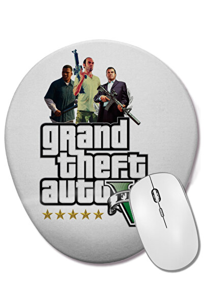 BASKI DÜNYASI Mouse Pad oval Gta 5 Estrelas cu suport pentru încheietura mâinii