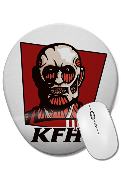 BASKI DÜNYASI Mouse Pad oval Kentucky Fried Human Attack Of Titan cu suport pentru încheietura mâinii
