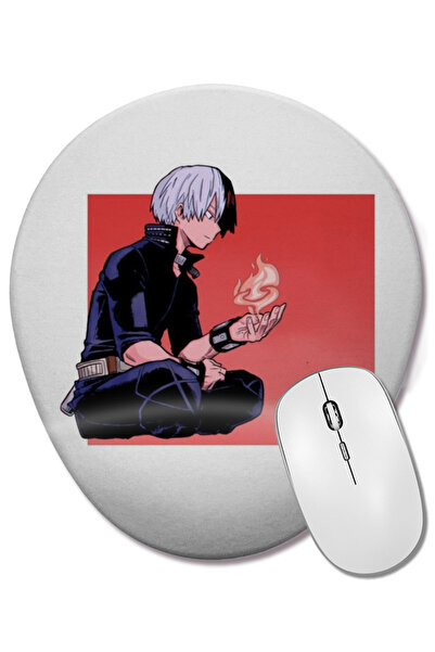 BASKI DÜNYASI Shoto Todoroki 04 Mouse Pad oval cu suport pentru încheietura m...