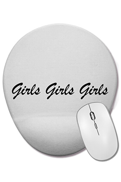 BASKI DÜNYASI Mouse Pad oval pentru fete cu suport pentru încheietura mâinii