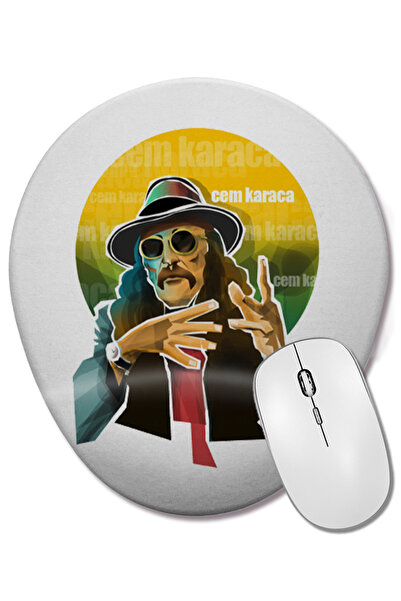 BASKI DÜNYASI Mouse Pad oval Cem Karaca cu suport pentru încheietura mâinii