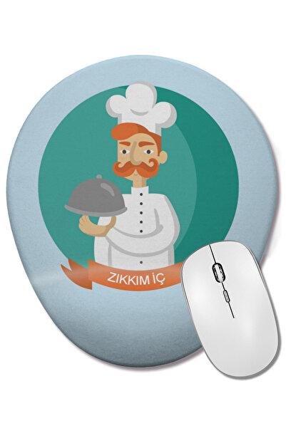 BASKI DÜNYASI Mouse Pad oval Zıkkım cu suport pentru încheietura mâinii