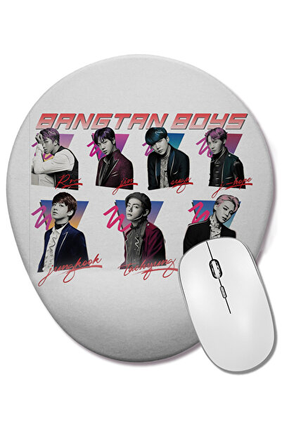BASKI DÜNYASI Mouse Pad oval Bts Bangtan Boys cu suport pentru încheietura mâ...
