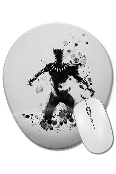 BASKI DÜNYASI Pantera Negra 04 Mouse Pad oval cu suport pentru încheietura mâ...