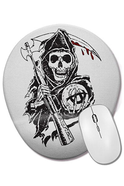 BASKI DÜNYASI Οβάλ ποντίκι ποντικοπολεμικής χρήσης Sons Of Anarchy με στήριγμ...
