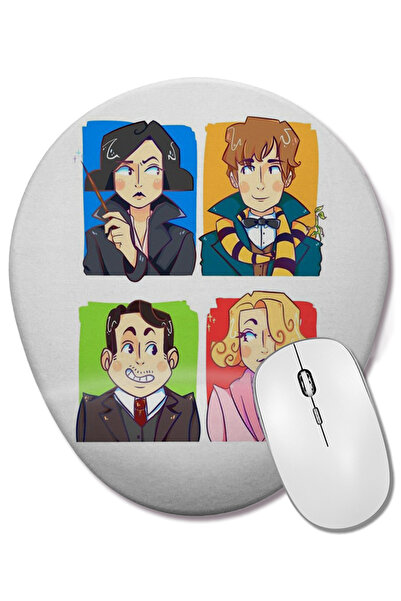 BASKI DÜNYASI Mouse Pad oval Animais Fantasticos cu suport pentru încheietura...