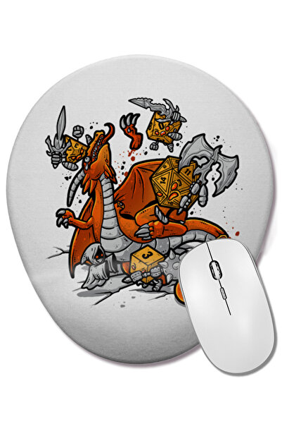 BASKI DÜNYASI Οβάλ ποντίκι με υποστήριξη καρπού Dragon Rpg