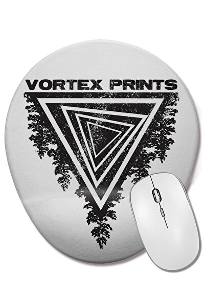 BASKI DÜNYASI Mouse Pad oval cu logo Vortex Prints cu suport pentru încheietura mâinii