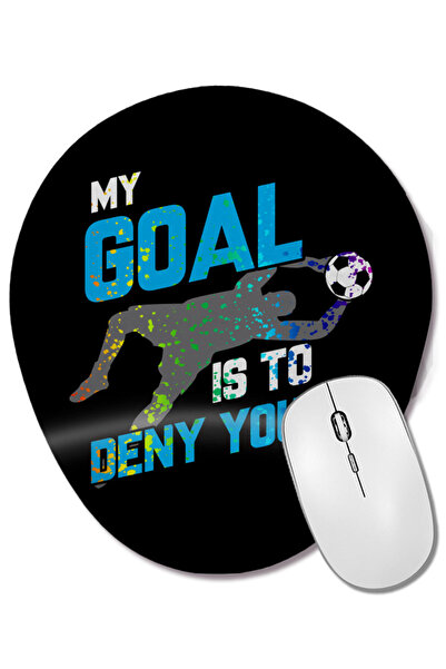 BASKI DÜNYASI My Goal Is To Deny Yours Mouse Pad oval cu suport pentru încheietura mâinii, cu design Rainbow Splatter