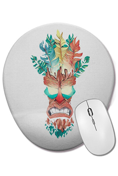 BASKI DÜNYASI Mouse Pad oval NerdStock Uka Uka Crash Bandicoot cu suport pent...