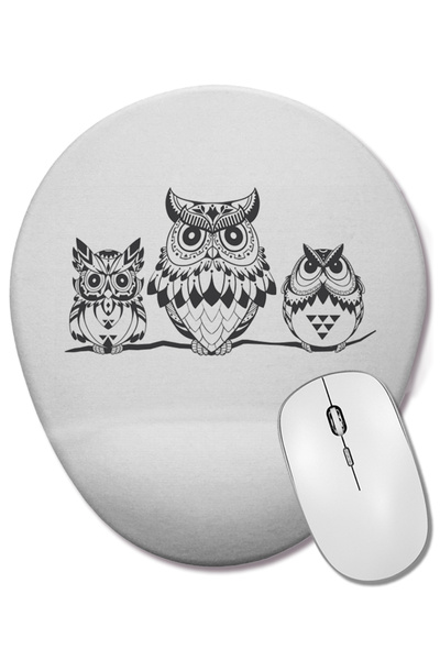 BASKI DÜNYASI Οβάλ ποντίκι με υποστήριξη καρπού σε σχήμα κουκουβάγιας