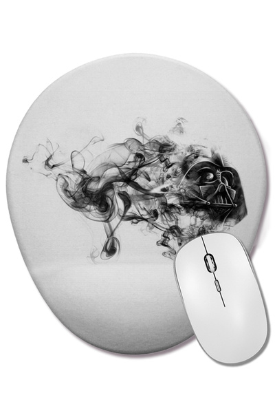 BASKI DÜNYASI Mouse Pad oval Darth Vader Smoke cu suport pentru încheietura m...