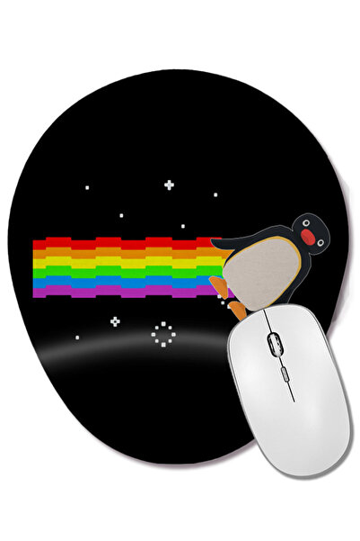 BASKI DÜNYASI Οβάλ ποντίκι με υποστήριξη καρπού Pingu Nyan Cat