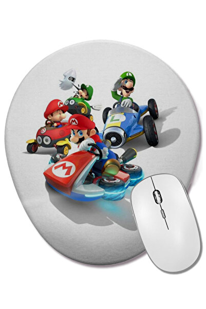 BASKI DÜNYASI Mouse Pad oval Mario Kart cu suport pentru încheietura mâinii