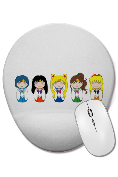 BASKI DÜNYASI Mouse Pad oval Sailor Moon Kokeshi cu suport pentru încheietura...