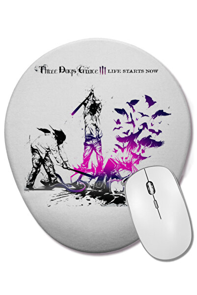 BASKI DÜNYASI Three Days Grace Korn Godsmack Deftones Linkin Mouse Pad oval c...